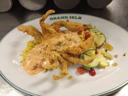 Fried crab and veggies