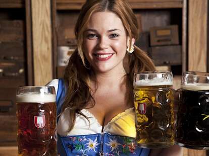 girl holding beers