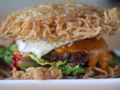 Ramen Burger at Buzz Bar in North Center