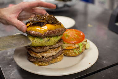 beef patty on Cinco Burger at TAG Burger Bar