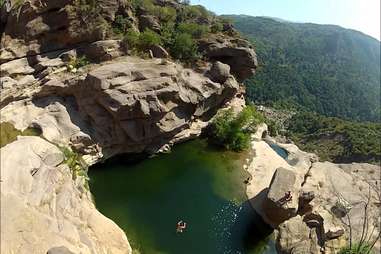 Cliff overlooking lagoon