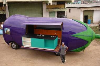 giant aubergine truck